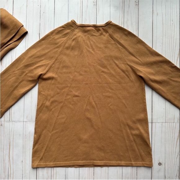 Chico's S Removable Neck Scarf English Toffee Brown Tie Neck Pullover Sweater - Picture 7 of 14